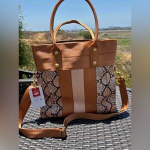 HARVEYS Python Marilyn Foldover Tote Never Used!